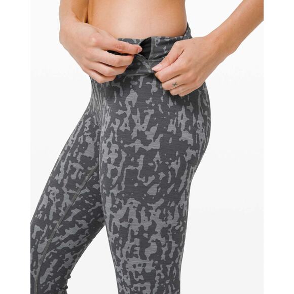 Lululemon Wunder Train High-Rise Tight 25" Print Heathered Black Asphalt Grey 6 - Picture 3 of 7